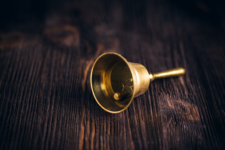 Antique brass hand bell